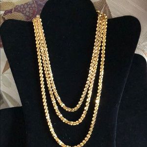 Vintage faux three necklace set . 24” 20” 18”